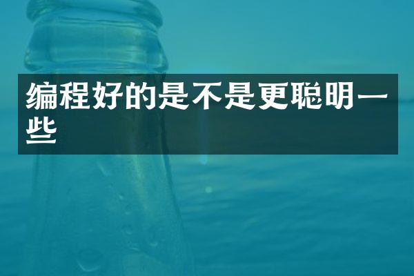 编程好的是不是更聪明一些