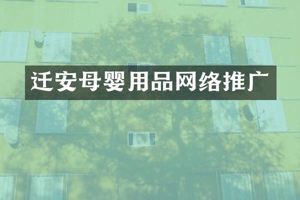 迁安母婴用品网络推广