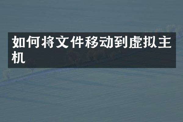 如何将文件移动到虚拟主机