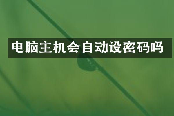 电脑主机会自动设密码吗