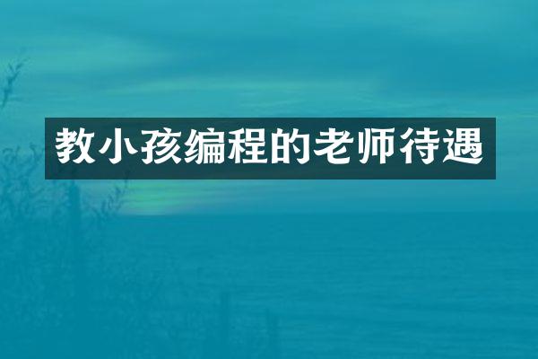 教小孩编程的老师待遇