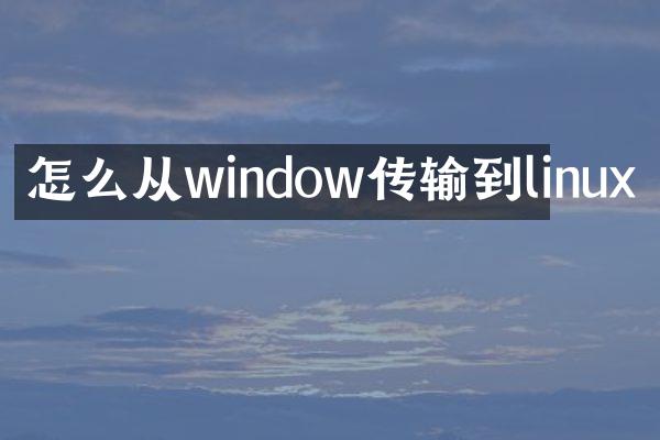 怎么从window传输到linux