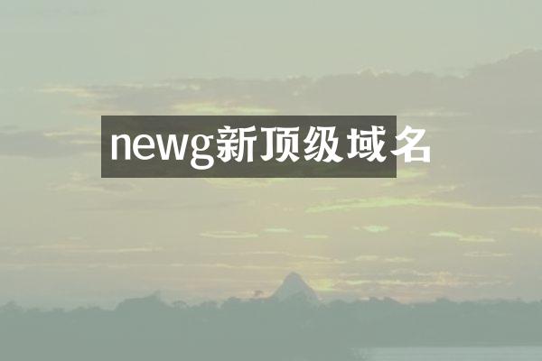 newg新顶级域名