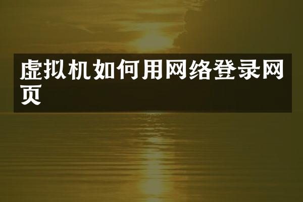 虚拟机如何用网络登录网页