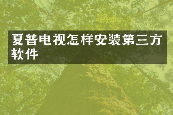 夏普电视怎样安装第三方软件