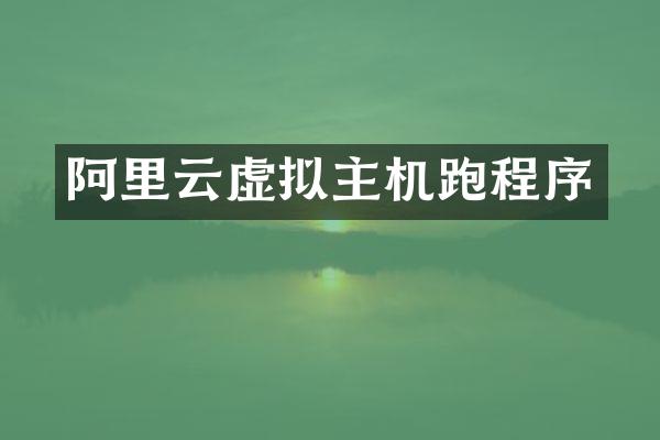 阿里云虚拟主机跑程序