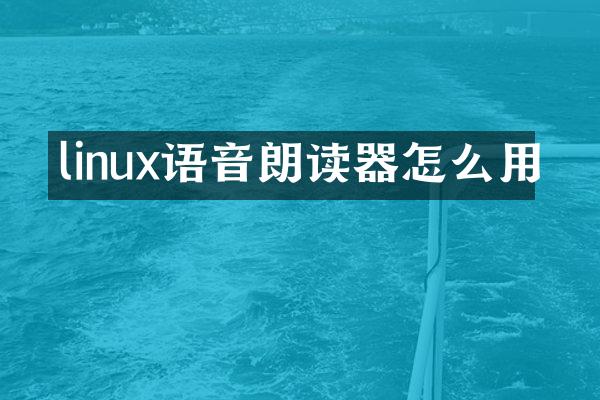 linux语音朗读器怎么用