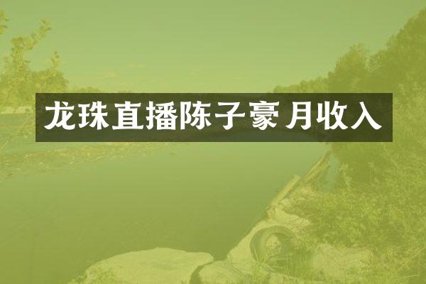龙珠直播陈子豪月收入