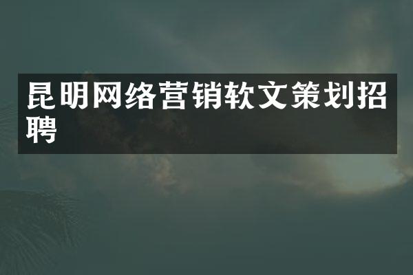 昆明网络营销软文策划招聘