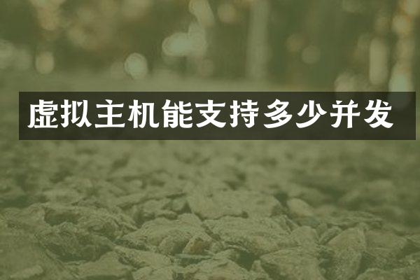 虚拟主机能支持多少并发