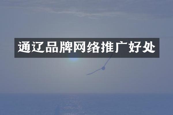 通辽品牌网络推广好处
