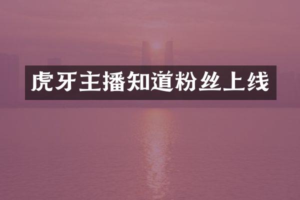 虎牙主播知道粉丝上线