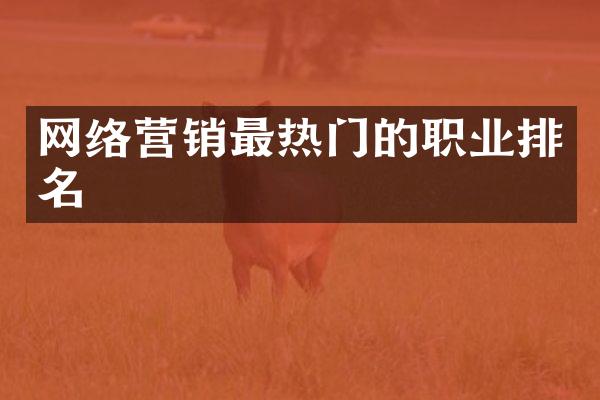网络营销最热门的职业排名