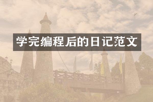 学完编程后的日记范文