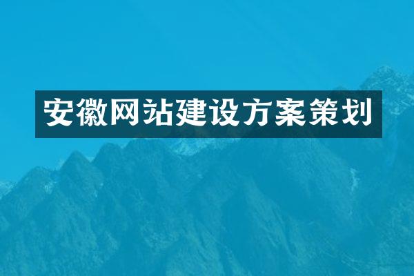 安徽网站建设方案策划