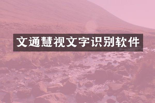 文通慧视文字识别软件
