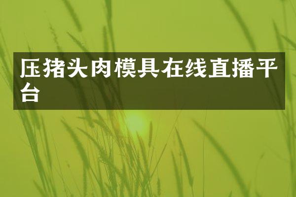 压猪头肉模具在线直播平台