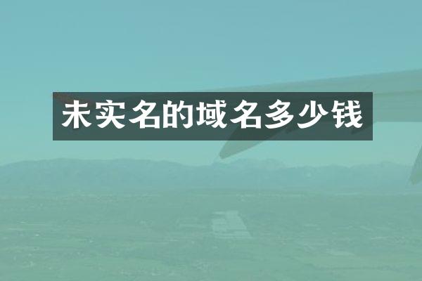 未实名的域名多少钱