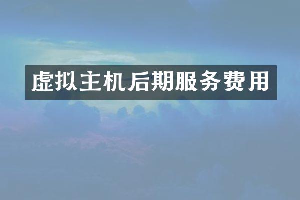 虚拟主机后期服务费用