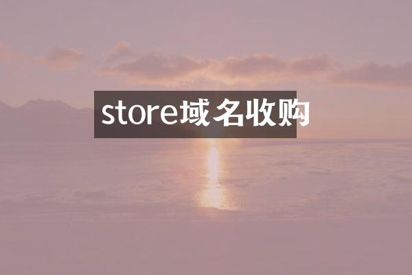 store域名收购