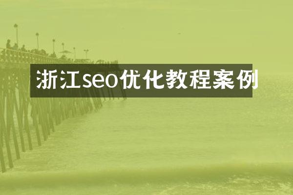 浙江seo优化教程案例