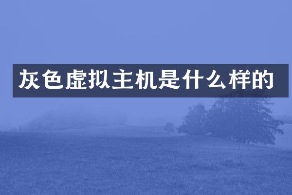 灰色虚拟主机是什么样的