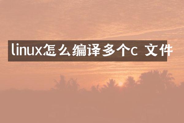 linux怎么编译多个c 文件