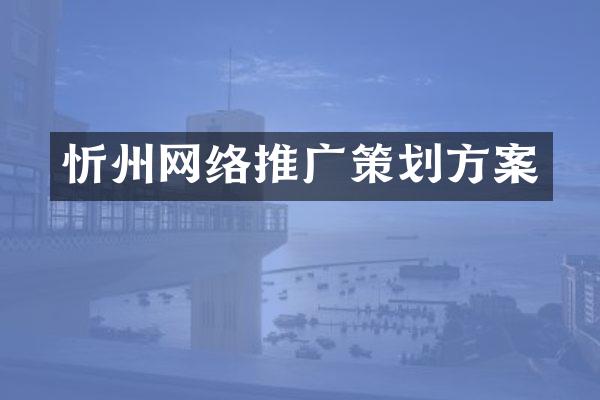 忻州网络推广策划方案