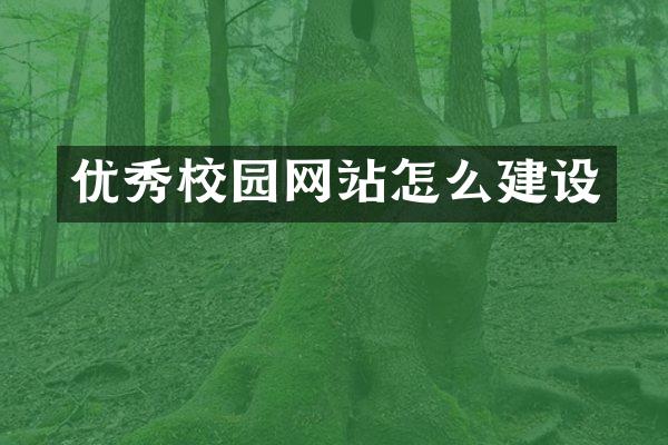 优秀校园网站怎么建设