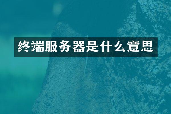 终端服务器是什么意思