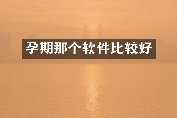 孕期那个软件比较好