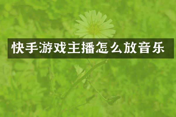 快手游戏主播怎么放音乐