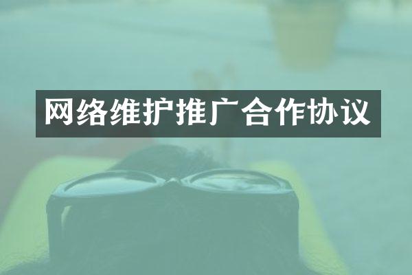 网络维护推广合作协议