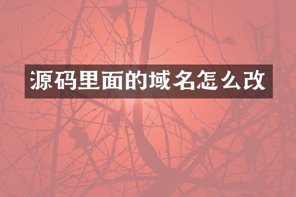 源码里面的域名怎么改
