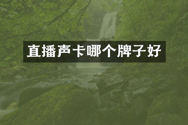 直播声卡哪个牌子好