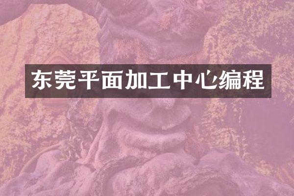 东莞平面加工中心编程
