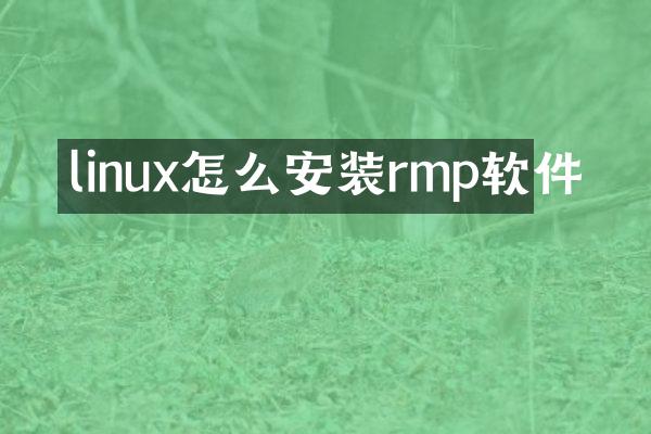 linux怎么安装rmp软件