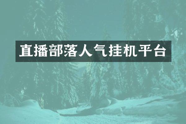 直播部落人气挂机平台