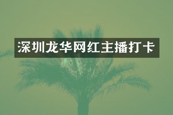 深圳龙华网红主播打卡