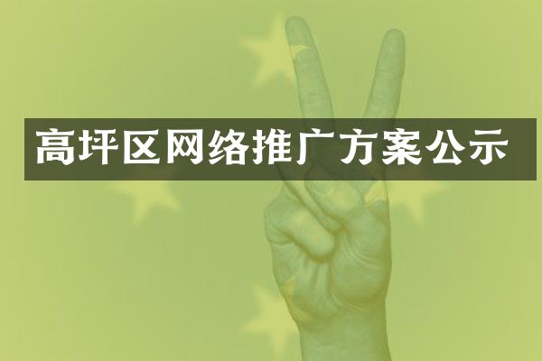 高坪区网络推广方案公示