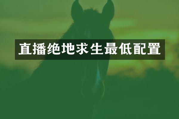直播绝地求生最低配置