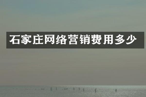 石家庄网络营销费用多少