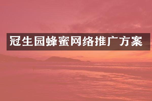 冠生园蜂蜜网络推广方案