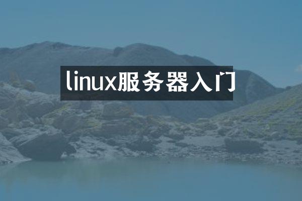 linux服务器入门