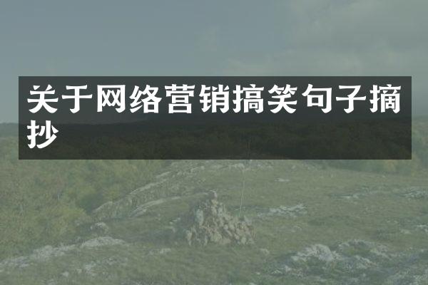 关于网络营销搞笑句子摘抄