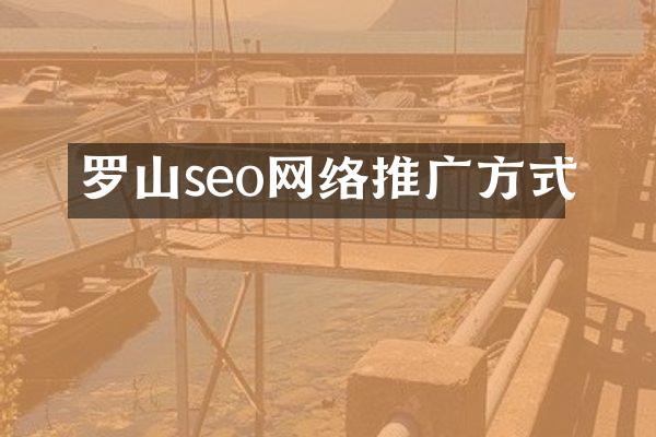 罗山seo网络推广方式