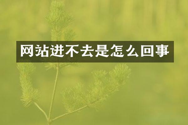 网站进不去是怎么回事