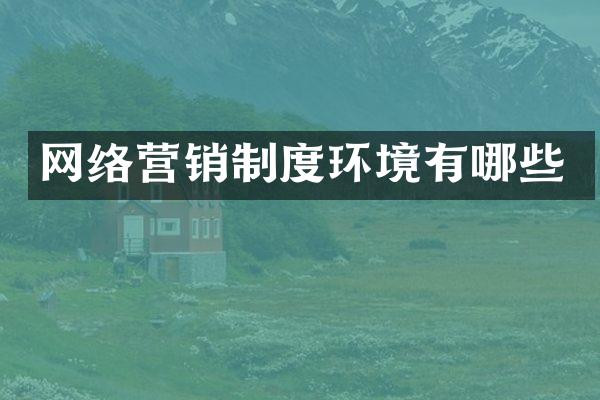 网络营销制度环境有哪些