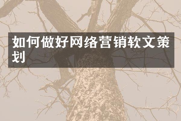 如何做好网络营销软文策划