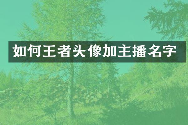 如何王者头像加主播名字